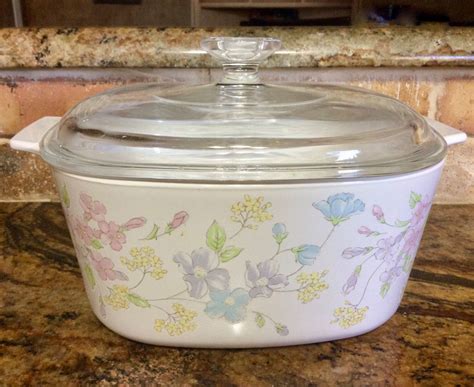 Vintage CorningWare A-3-B "Pastel Bouquet" Casserole Dish With Lid, 3 ...