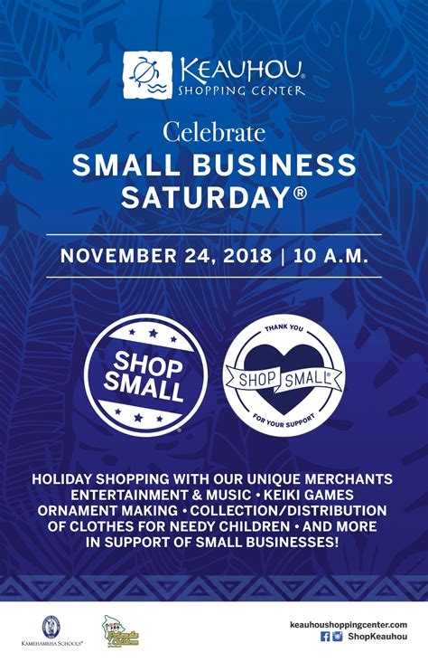 KEAUHOU SHOPPING CENTER HOSTS SMALL BUSINESS SATURDAY, Honolulu HI - Nov 24, 2018 - 10:00 AM