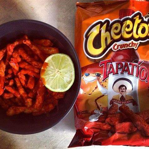 tapatio cheetos with more tapatio and lime Mexican Food Restaurants, Mexican Snacks, Mexican ...