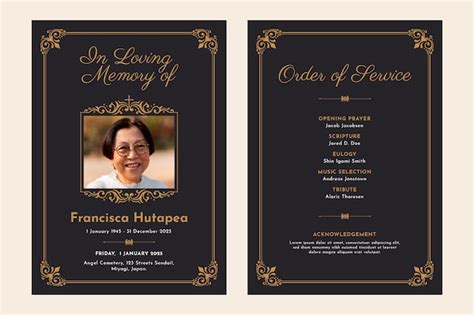 Funeral Template - Free Vectors & PSDs to Download