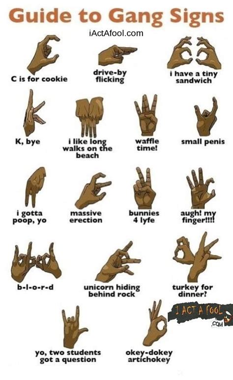 Gang signs meanings | Funny Stuff | Pinterest