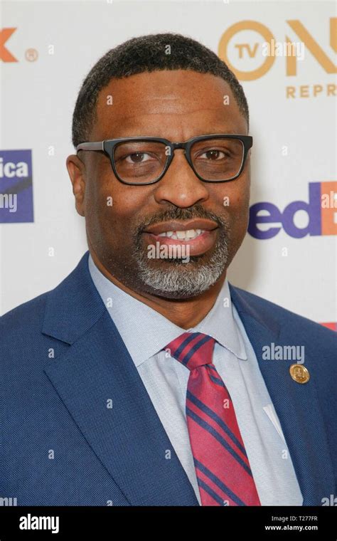 LOS ANGELES, CA: Derrick Johnson attends the 50th Annual NAACP Image Awards at The DOlby Theatre ...