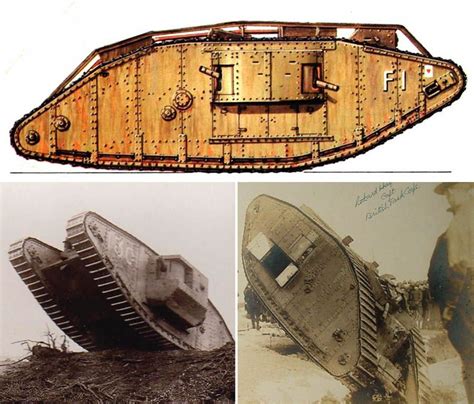 The British Mark IV tank, 1916 - truly a landship, rising over the ...