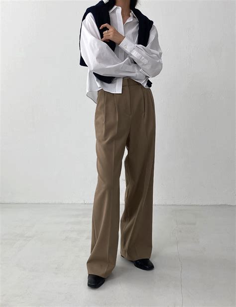 wool two tuck slacks (2color)