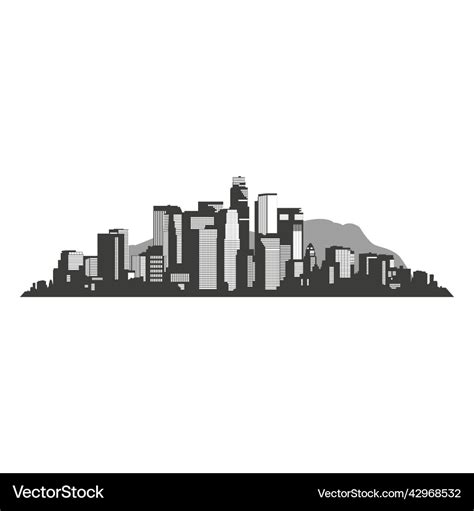 Los angeles skyline silhouette Royalty Free Vector Image