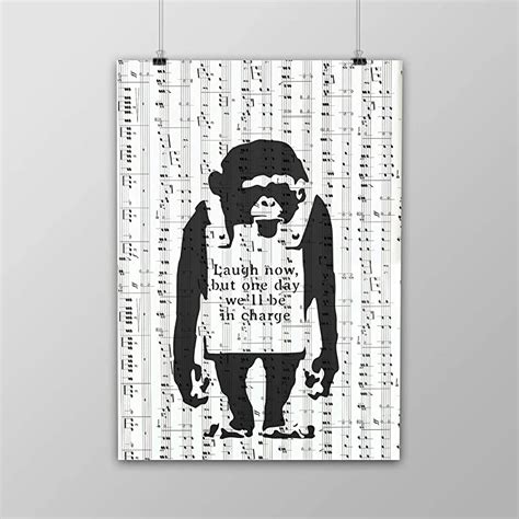 Amazon.com: Banksy Graffiti- Monkey Sign, Street Wall Art Print, Banksy ...