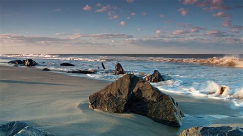 Beach Ocean Rocks Stones HD wallpaper | nature and landscape ...