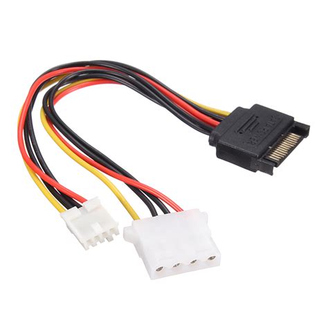 5 Pin SATA Male to IDE Large 4 Pin + Small 4 Pin Power Cable ...