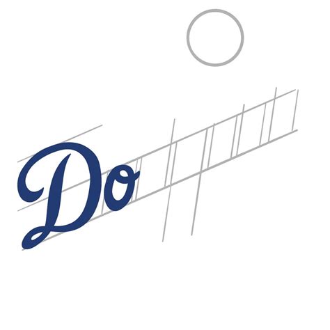 How to draw the Los Angeles Dodgers logo - SketchOk