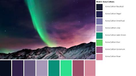 Northern Lights Kona Solids Color Palette