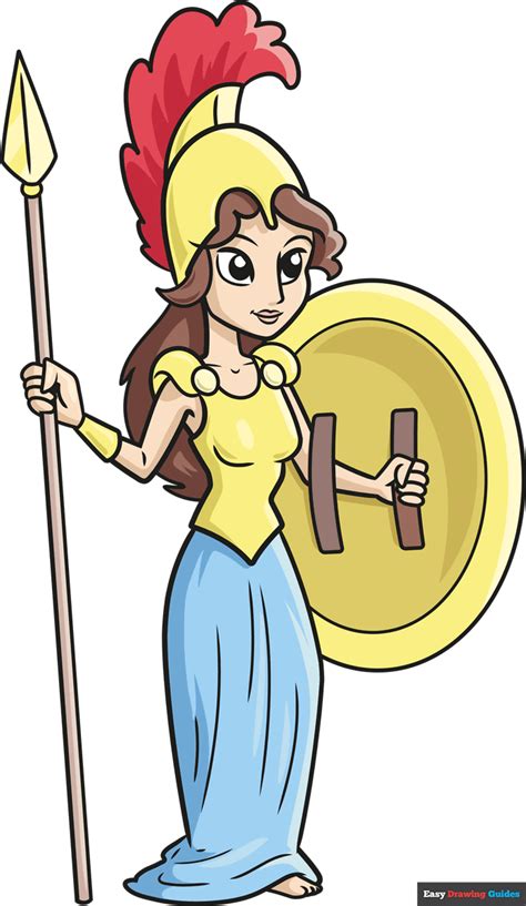 How to Draw Athena - Really Easy Drawing Tutorial, athena - okgo.net