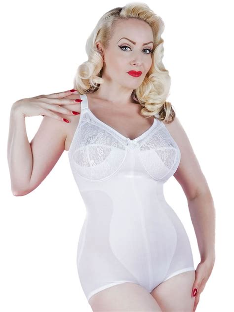 Non-Wired Smooth Silhouette Panty Corselette, White, Size 36B-46E