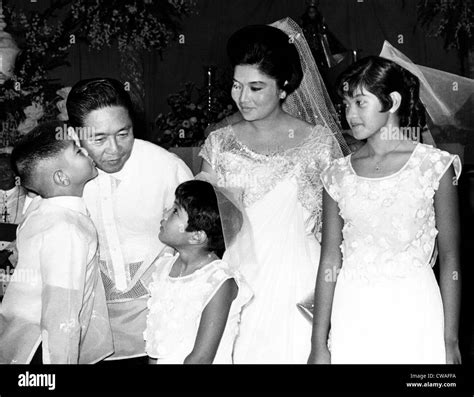 Ferdinand Marcos (second from left), 10th President of the Philippines ...