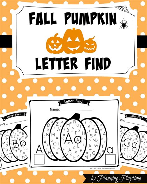 Fall Pumpkin Alphabet Letter Find - Planning Playtime | Alphabet letter find, Lettering alphabet ...