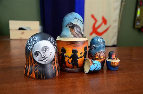 Hand Painted Russian Nesting Doll Matryoshka Halloween Made In | Etsy