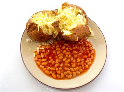 Roasted jacket potato with baked beans