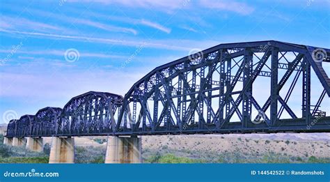 Details of Steel Railroad Bridge Over Colorado River Stock Photo ...