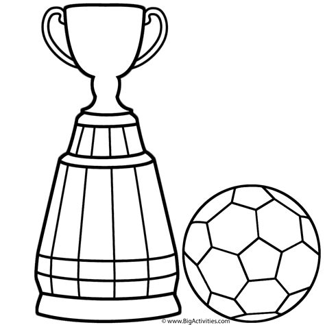 World Cup Trophy with Soccer Ball - Coloring Page (World Cup)