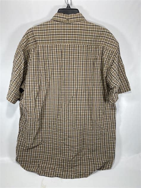 Cabelas Mens Tan Plaid Flannel Shirt Size Large Regul… - Gem