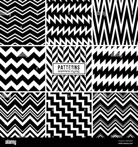 Classical Black And White Zig Zag Lines Decals For Furniture ...