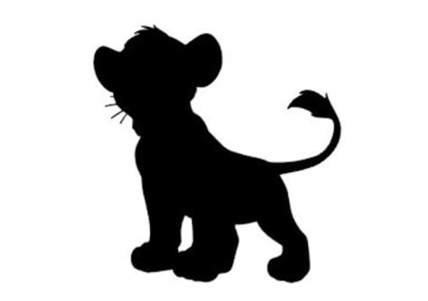 Young Simba From Lion King Silhouette Vinyl Decal Black | Etsy