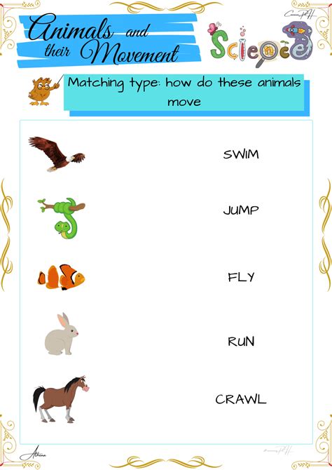 Grade 1 Science Worksheet | How Animals Move