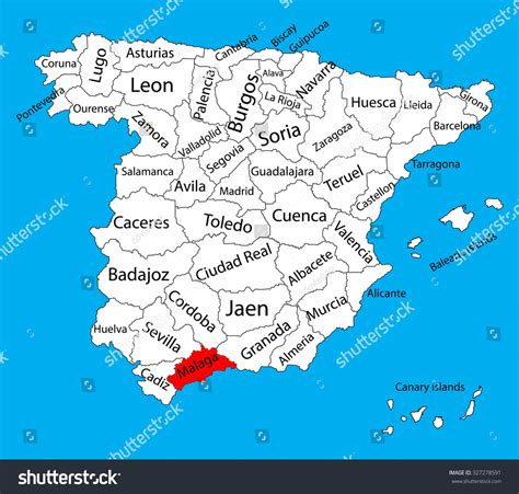 Malaga Map Silhouette Vector Spain Province Stock Vector (Royalty Free) 327278591 | Shutterstock