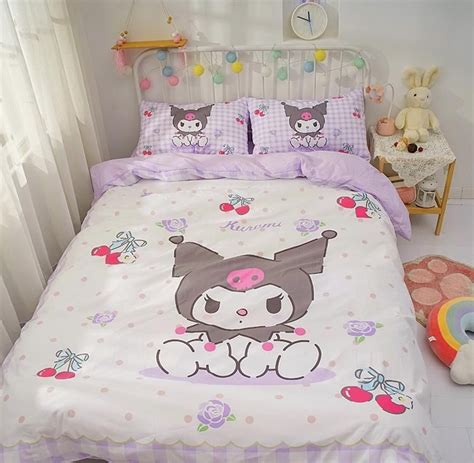 Kuromi Inspired Bedding Sheet Duvet Set Queen Twin Double Full Purple | Kawaii room, Kawaii ...