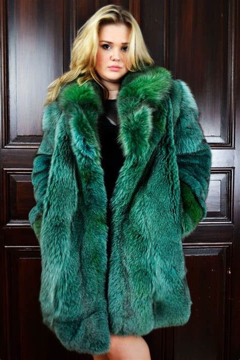 dyed green two-tone fox fur coat | Fur fashion, Fashion, Coat