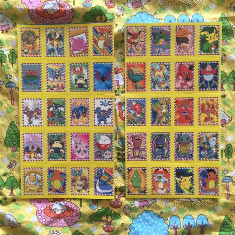 Set of 40 Vintage Pokemon Stamp Stickers Shiny | Etsy