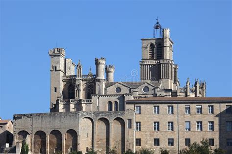 Beziers Cathedral, France stock photo. Image of catholic - 21818558