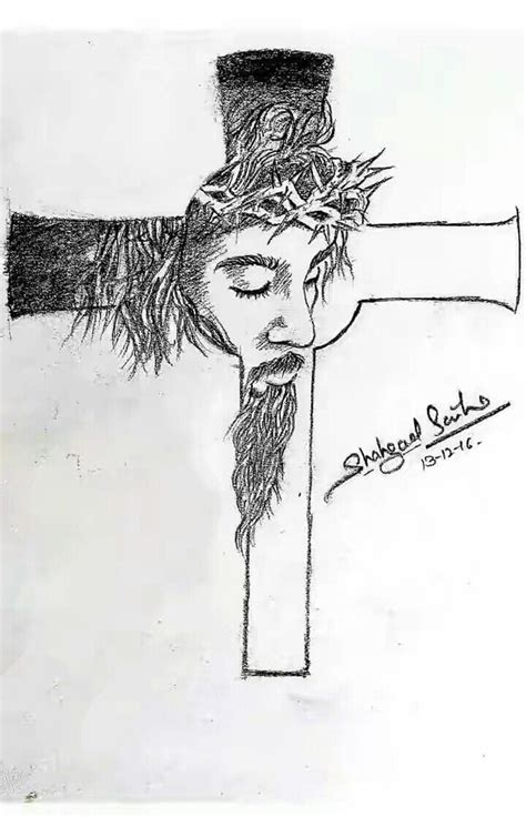 Crucifix Drawing Easy : Drawing Of A Crucifix Or Simple Grave Stock ...