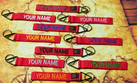 Personalized Luggage Tags from Dann, Embroidered with your name !, Or Company Name or Saying