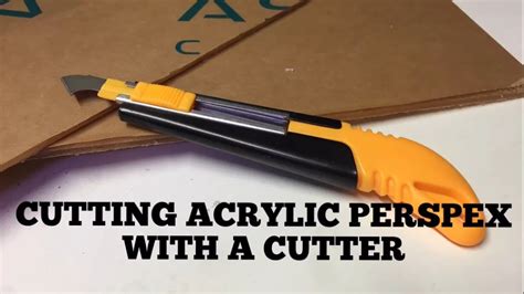 How to cut Acrylic Perspex with a cutter - YouTube