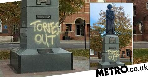 Margaret Thatcher statue vandalised with ‘Tories out’ graffiti - tictok ...