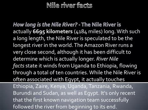 PPT - Nile river facts PowerPoint Presentation, free download - ID:3047274