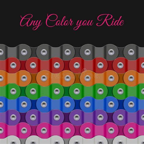 Multicolored Vector Background Made of Bike or Bicycle Chain Stock ...