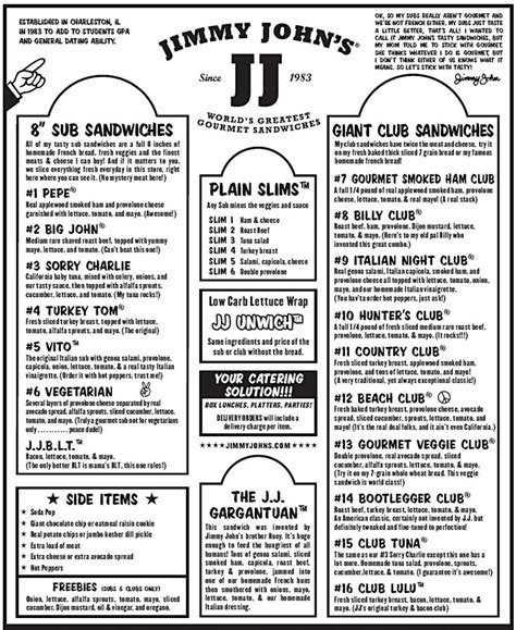 Jimmy Johns Printable Menu | Www.researchpaperspot for Jimmy Johns Printable Menu22352 ...