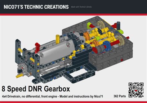 8 Speed Sequential Gearbox with DNR Selector – Nico71's Technic Creations