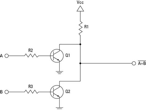 Electronics Projects: How to Create a Transistor NOR Gate Circuit - dummies