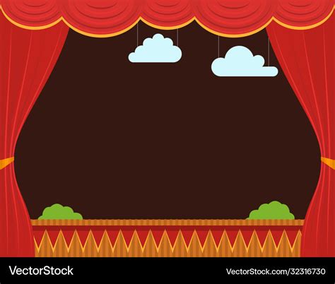 Cartoon empty children puppet theater background Vector Image