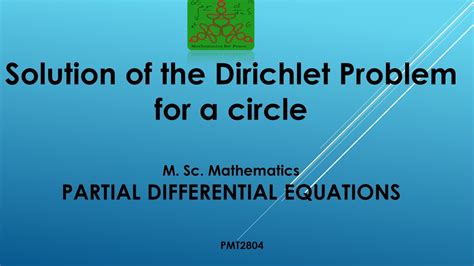 Solution of the Dirichlet Problem for a circle | Partial Differential Equations | MSc ...