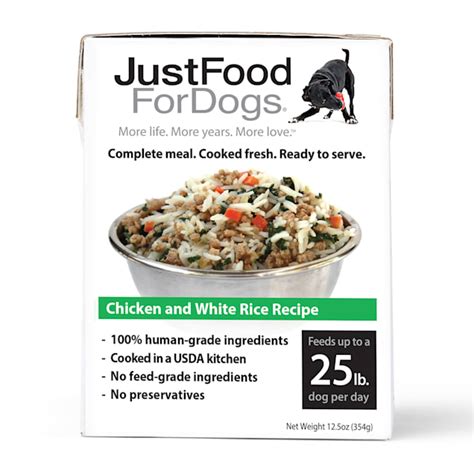 JustFoodForDogs Pantry Fresh Chicken and White Rice Dog Food, 12.5 oz., Case of 12 from Petco