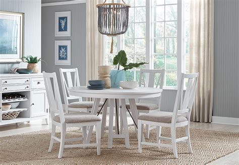 Magnussen Heron Cove White Dining Table With Four Side Ch...