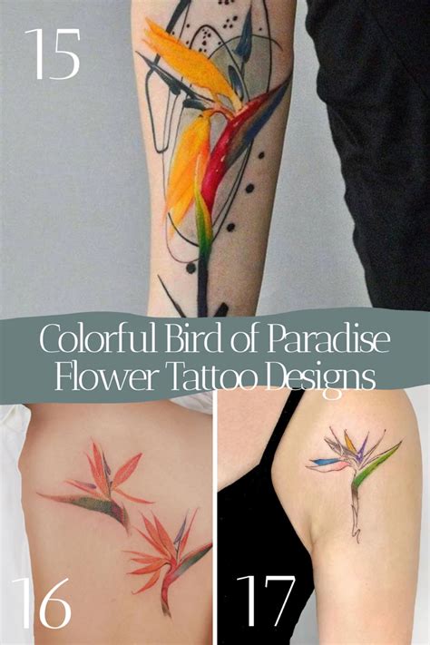 67 Colorful Bird of Paradise Flower Tattoo Designs - TattooGlee ...