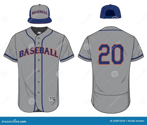 Baseball Jersey Uniform Template Mockup Vector Stock Vector ...