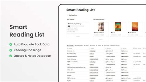 Smart Reading List Notion Template | Notion Everything