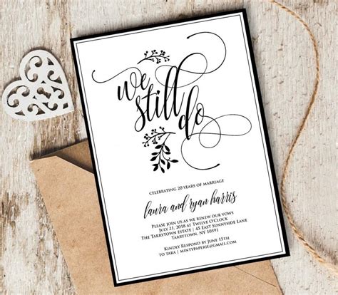 Vow Renewal Invitation Template, We Still Do, Instant Download, Wedding Anniversary, Renew Vows ...