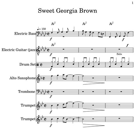 Sweet Georgia Brown - Sheet music for Electric Bass, Electric Guitar ...