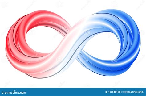 3d Infinity Symbol. Red and Blue Infinity Icon Stock Vector - Illustration of line, abstract ...